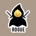Duckgeons and Dragons Rogue, DnD Duck, Cute DnD Sticker, DnD Class Rogue, DnD Class Sticker