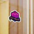 Keep Rolling, Bisexual Flag Sticker, D20 Dice Sticker, DnD Sticker, Sticker for DnD Fans, Gift for DnD Players