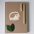 glossy hedgehog sticker, cute hedgehog sticker