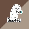 Boo-tea sticker, ghost sticker, tea lover sticker, butt sticker, cheeky ghost sticker, halloween ghost sticker, glossy sticker