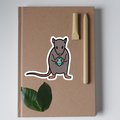 Rat 20 Sticker, Rat Sticker, D20 Sticker, Rat lover Sticker, Dnd Sticker, cute animal sticker, RPG Sticker, TTRPG Sticker, Glossy Sticker
