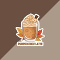 pumpkin dice latte sticer, funny fall sticker, RPG sticker, Dnd sticker, punny sticker, dnd pumpkin spice latte sticker, glossy sticker