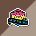 pansexual D20 sticker, dnd sticker, d20 sticker, dnd, lgbtq sticker, dnd dice sticker, glossy sticker