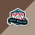 trans flag d20 sticker, d20 sticker, dnd sticker, gift for dnd players, trans flag sticker, glossy sticker