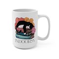 indoorsy cat mug, booklover mug, bookworm mug, cat mug, indoosy, animal mug, cat lover mug, reader mug