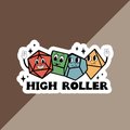 High Roller Sticker, Sticker for DnD Players, D20 Dice Sticker, DnD Dice Sticker, cute gifts for dnd players