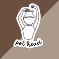 pot head sticker, funny ceramics sticker, cute ceramics sticker, gift for ceramic teacher, hobby sticker
