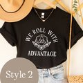 DnD Couple Shirts, Roll with Advantage, Nerdy Couple Shirt, Friendship Shirts, Matching Nerdy Shirts