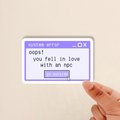 Error Pop Up Window Sticker, DnD Sticker, Funny RPG Sticker, Video Game Sticker, Nerdy Sticker, Gift for DnD Player, Gift for RPG player