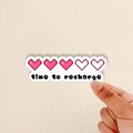 time to recharge sticker, 8 bit heart sticker, cute gamer sticker, gaming sticker, mental health sticker, gift for friends, glossy sticker