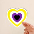 Nonbinary Heart Sticker, Nonbinary Sticker, NB Pride Sticker, Nonbinary Flag