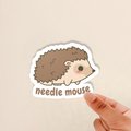 glossy hedgehog sticker, cute hedgehog sticker