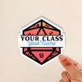 custom dnd class sticker, personalized dnd sticker, dnd party gifts, custom dnd stickers, dnd class sticker, gift for dnd player