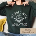 Christmas Nerdy Couple Sweatshirt, Nerdy Sweatshirts, Christmas Couple Shirts, Roll with Advantage, Friendship Shirts, RPG Player Gift
