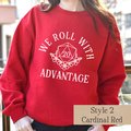 Christmas Nerdy Couple Sweatshirt, Nerdy Sweatshirts, Christmas Couple Shirts, Roll with Advantage, Friendship Shirts, RPG Player Gift