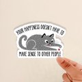 cat sticker, mental health sticker, funny sticker, cat chasing laser, positivity sticker, cat lover gift, gift for friends