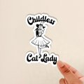childless cat lady sticker, funny sticker, feminist, witch sticker, cat lover gift, halloween