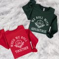Christmas Nerdy Couple Sweatshirt, Nerdy Sweatshirts, Christmas Couple Shirts, Roll with Advantage, Friendship Shirts, RPG Player Gift