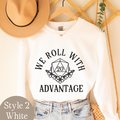 Nerdy Couple Sweatshirt, Matching Nerdy Marriage Sweatshirts, Couple Shirts, Roll with Advantage, Friendship Shirts, RPG Player Gift