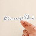 custom dog sticker, dog heartbeat, dog name sticker, personalized sticker for water bottle, dog owner, dog lover