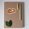 sleeping pumpkin cat, cute sleeping cat sticker, pumpkin sticker, notebook sticker, sketchbook sticker