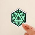 Weed D20 Sticker, Nerdy Stoner Sticker, D20, DnD Sticker, D20 Sticker, Gift for Nerds, Gift for Stoners, Glossy Sticker