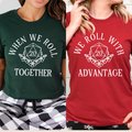 Christmas DnD Couple Shirts, Roll with Advantage, Nerdy Couple Shirt, Friendship Shirts, Matching Nerdy Shirts