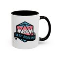 trans flag d2o dice mug, keep rolling, rpg dice mug, cute ttrpg gift, nerdy mug gift, transgender pride flag mug