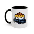 aroace flag d20 dice mug, keep rolling, rpg dice mug, cute ttrpg gift, nerdy mug gift, aroace pride flag mug