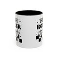 high roller mug, ttrpg dice mug, rpg dice mug, cute ttrpg gift, retro cartoon nerdy mug, gift for partner