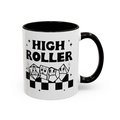 high roller mug, ttrpg dice mug, rpg dice mug, cute ttrpg gift, retro cartoon nerdy mug, gift for partner