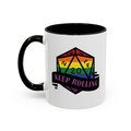 lgbt flag d2o dice mug, keep rolling, rpg dice mug, cute ttrpg gift, nerdy mug gift, pride flag mug