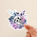 skeleton smoking in flowers sticker, skeleton sticker