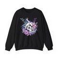 skull smoking cigarette sweatshirt, skull sweatshirt, floral sweater