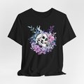 skull smoking cigarette, floral shirt, spring shirts for women, skull shirt
