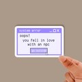 Matte Error Pop Up Window sticker, TTRPG Sticker, Nerdy Sticker, UV, Water, and Scratch Resistant, Matte Sticker