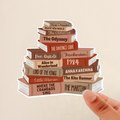 15 title bookstack sticker, cute custom sticker, gift for book lovers, customizable bookworm sticker, cute book stack sticker, booktok gift