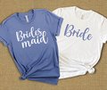 Lavender Blue Bride and Bridesmaid Shirts, Bachelorette Shirts, Bridal Party Group Shirts, Gift for Bride, Engagement Gift
