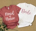 Heather Mauve Bride and Maid of Honor Shirts, Bachelorette Shirts, Bridal Party Group Shirts, Gift for Bride, Engagement Gift