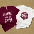 Maroon Nerdy Bride and Bridesmaids shirts, Bachelorette Shirts, TTRPG Player Gift, Bride Shirt, Wedding Shirt, Gift for Nerdy Bride