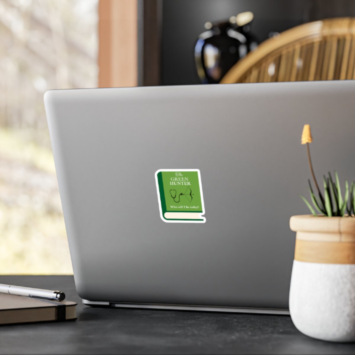 The Green Hunter Book Sticker, ACOFAF, A Court of Fey and Flowers, Airry Pearry, Sticker for Dimension 20 Fans, Gift for Dimension 20 Fans