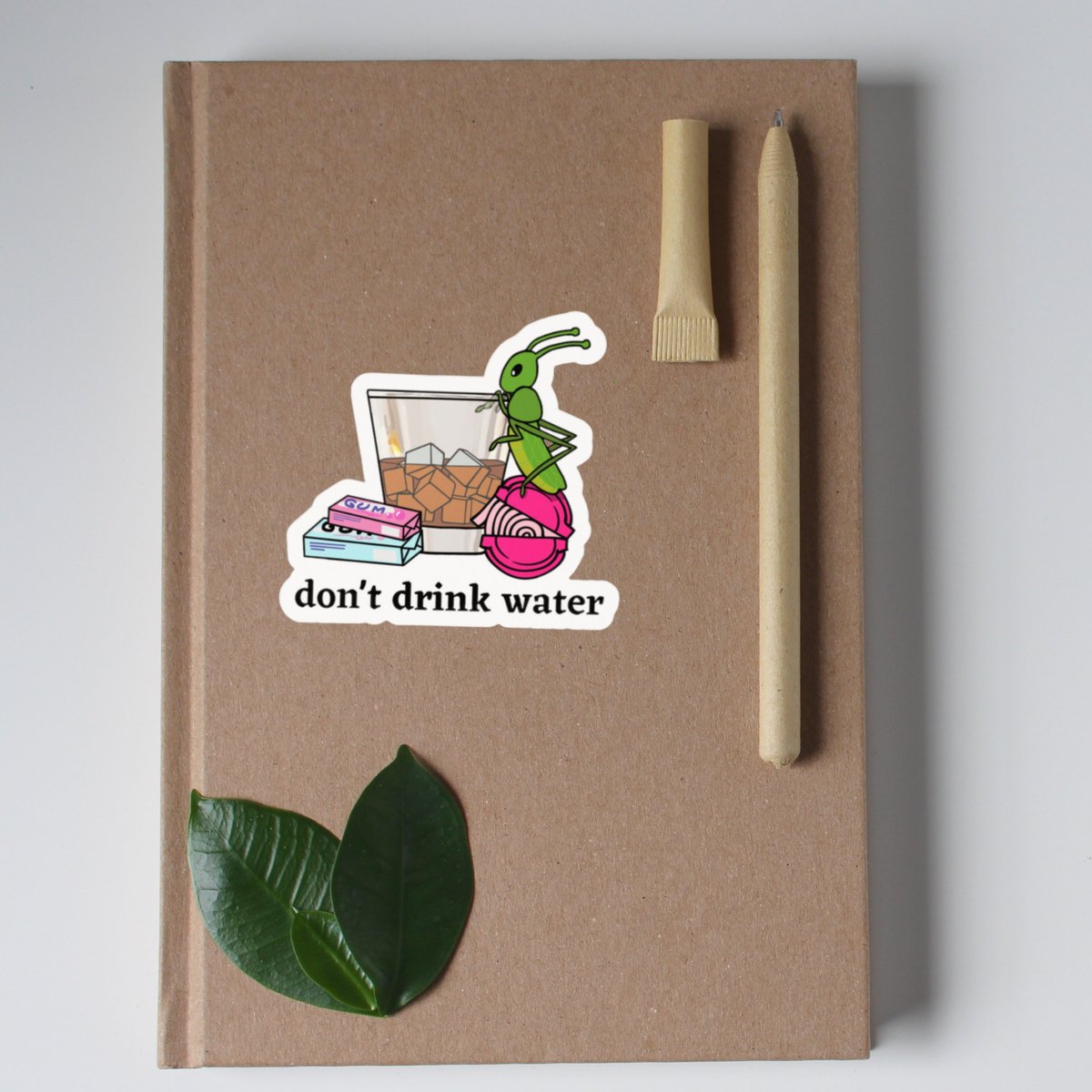 Glossy Don't drink water, Cricket, Neverafter, Dimension20, Cute Cricket Sticker, Glossy Sticker