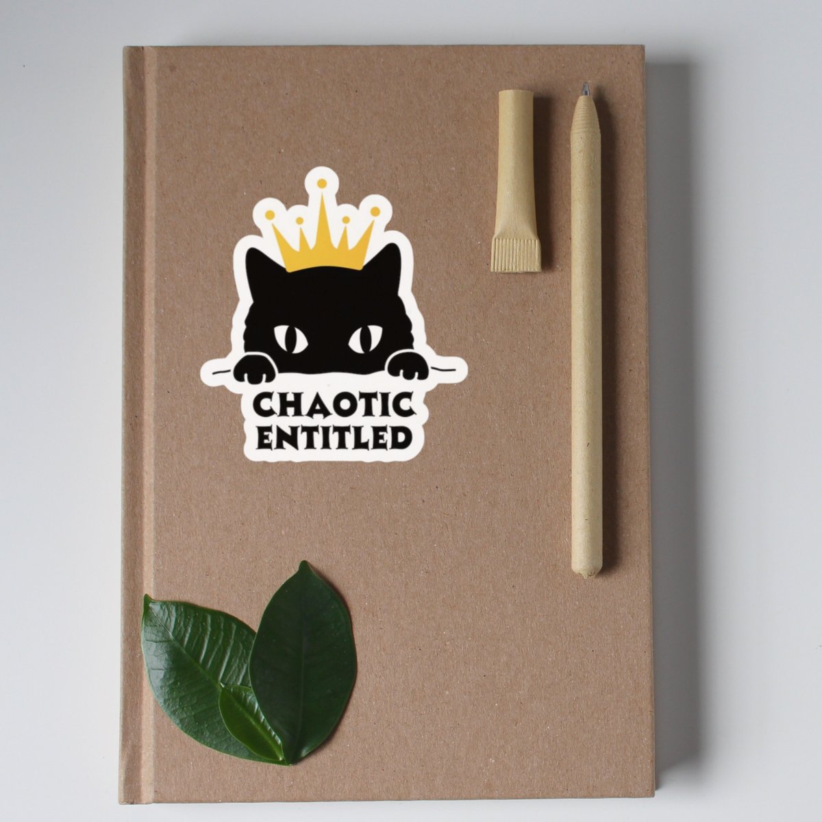 Glossy Chaotic Entitled Sticker, Neverafter, Dimension 20 Sticker, DnD Alignment, Cat Sticker, DnD Sticker, DnD Players, Glossy Sticker