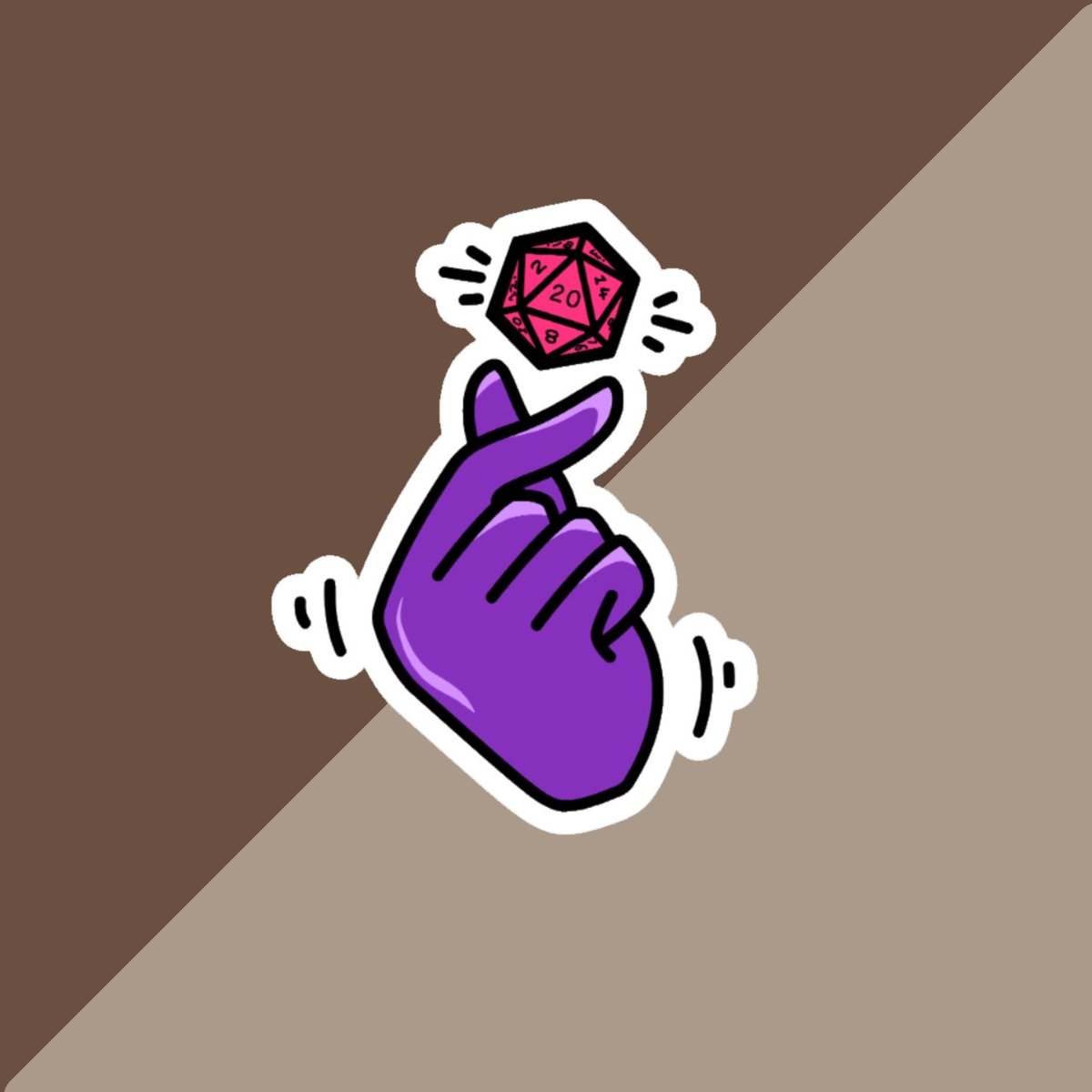 kpop heart d20 sticker, d20 sticker, kpop sticker, d20, dnd, dnd sticker, cute dnd sticker, glossy sticker