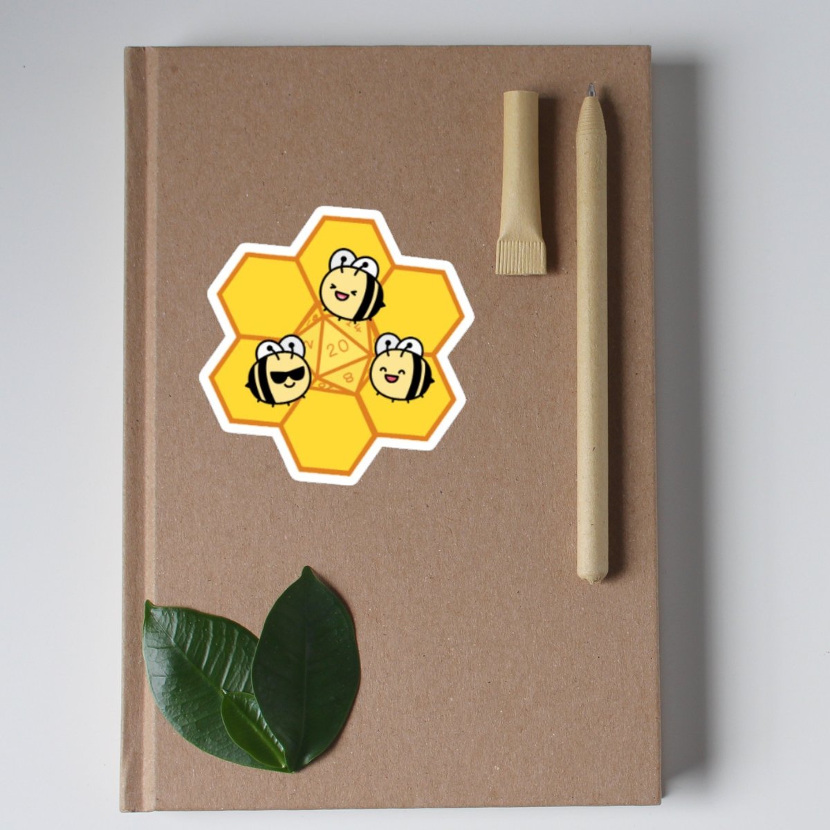 Honeycomb D20 Sticker, D20 Sticker, Dnd Sticker, Cute Dnd Sticker, Bee Sticker, Cute Bee Sticker, Glossy Sticker
