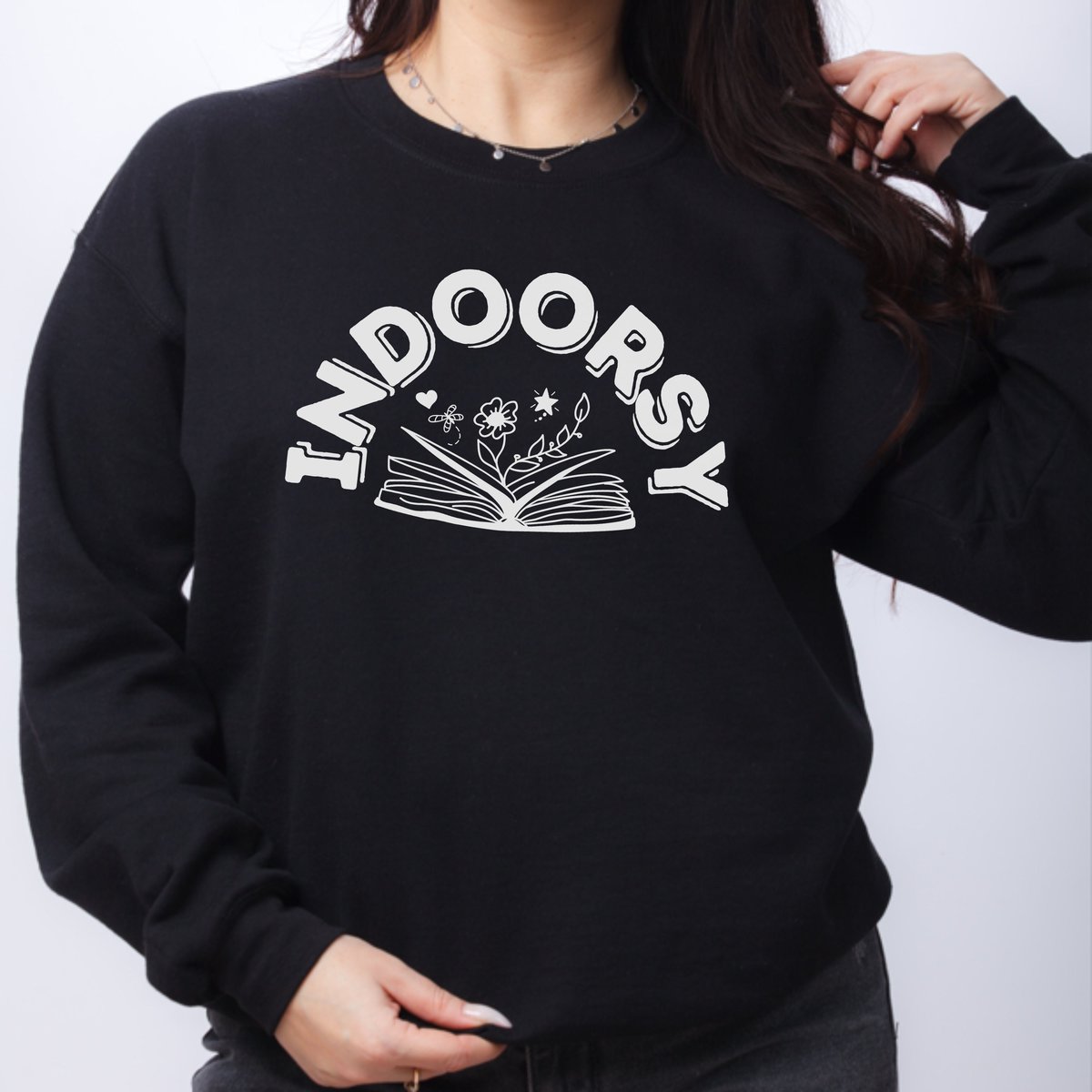 Indoorsy Sweatshirt, Book Sweatshirt, Book Lover Shirt, Cute Book Lover Shirt