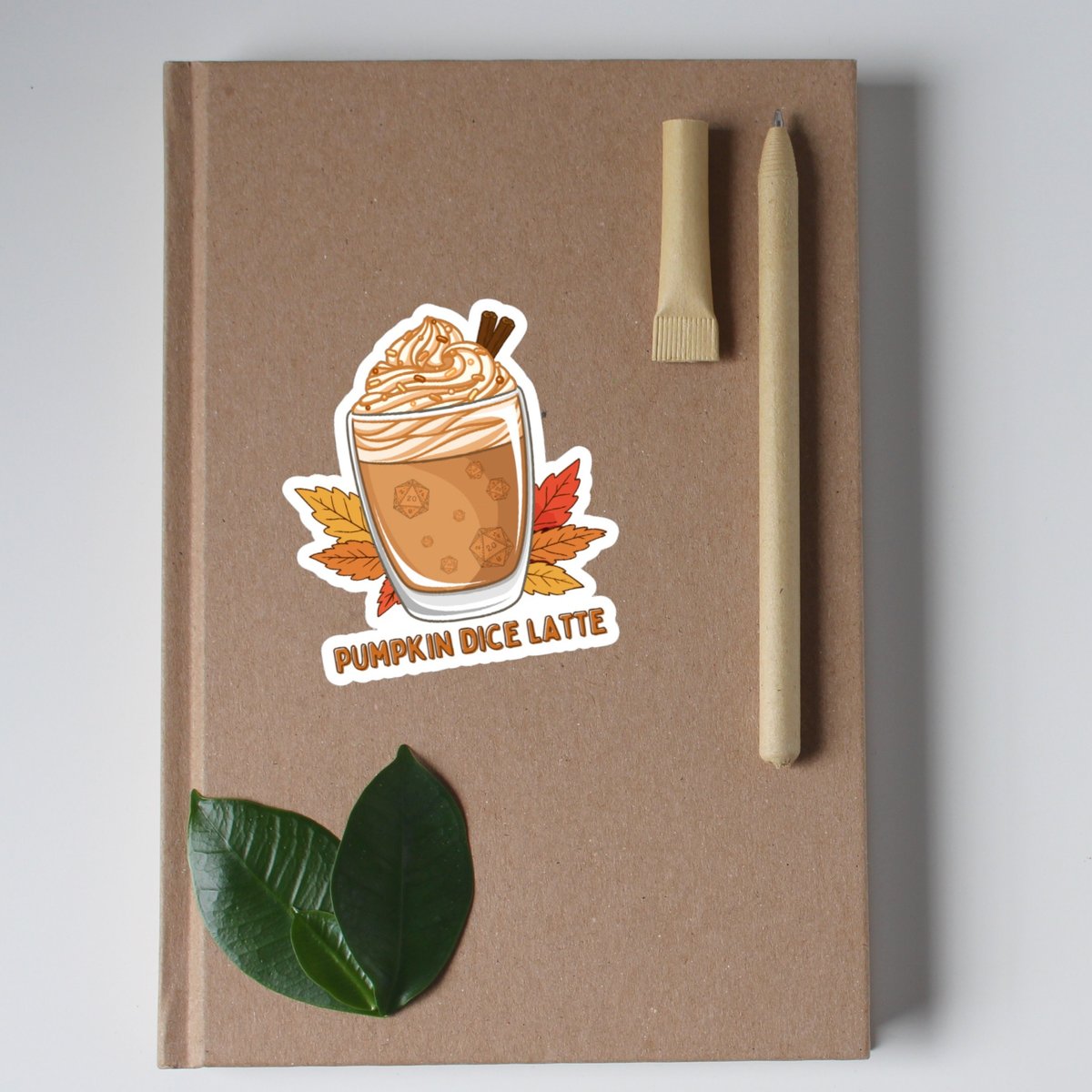 pumpkin dice latte sticer, funny fall sticker, RPG sticker, Dnd sticker, punny sticker, dnd pumpkin spice latte sticker, glossy sticker