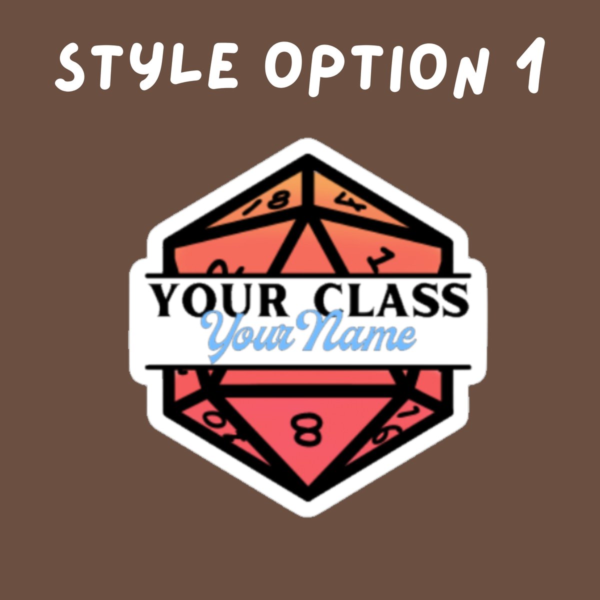 custom dnd class sticker, personalized dnd sticker, dnd party gifts, custom dnd stickers, dnd class sticker, gift for dnd player
