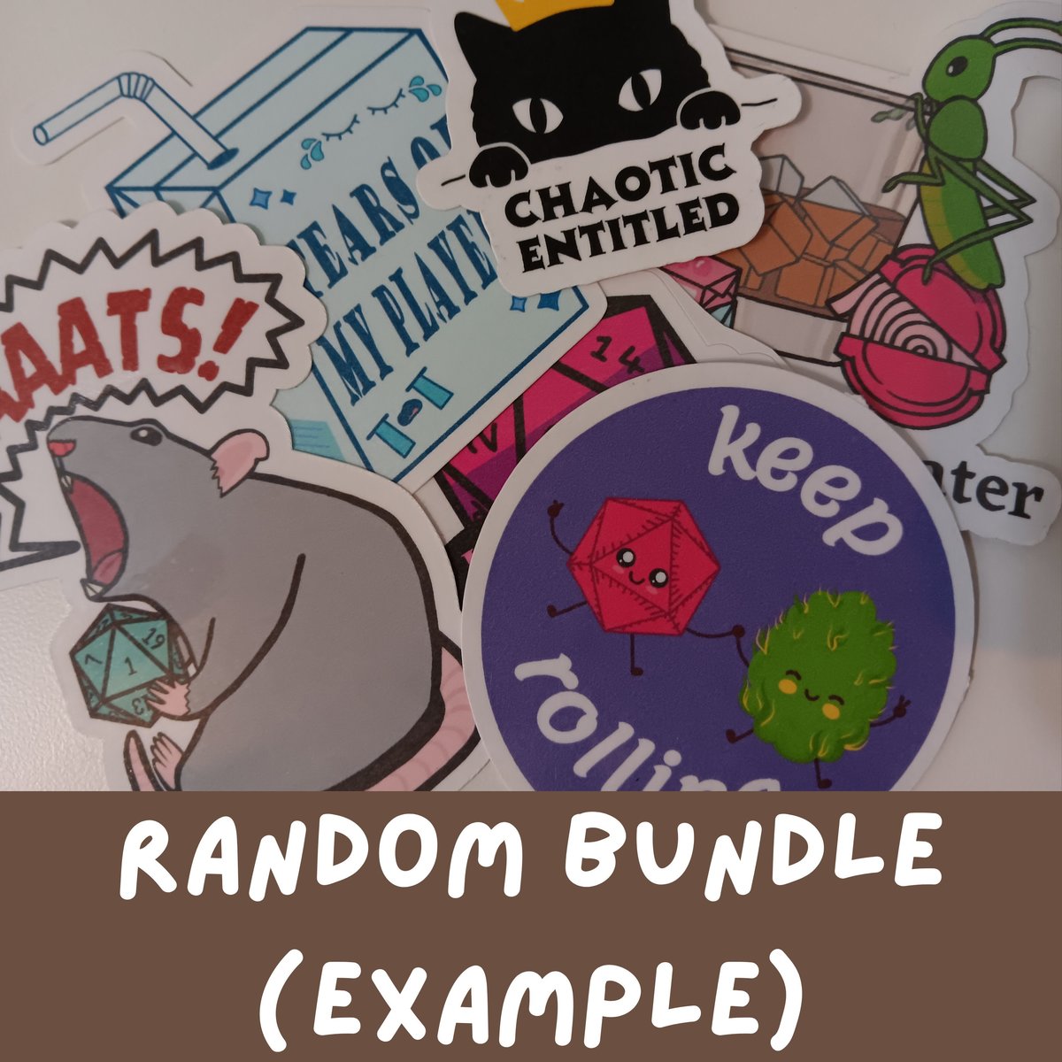 randomized oops sticker bundle, randomized sticker bundle, oops sticker bundle, grab bag, mystery sticker bundle, dnd sticker bundle