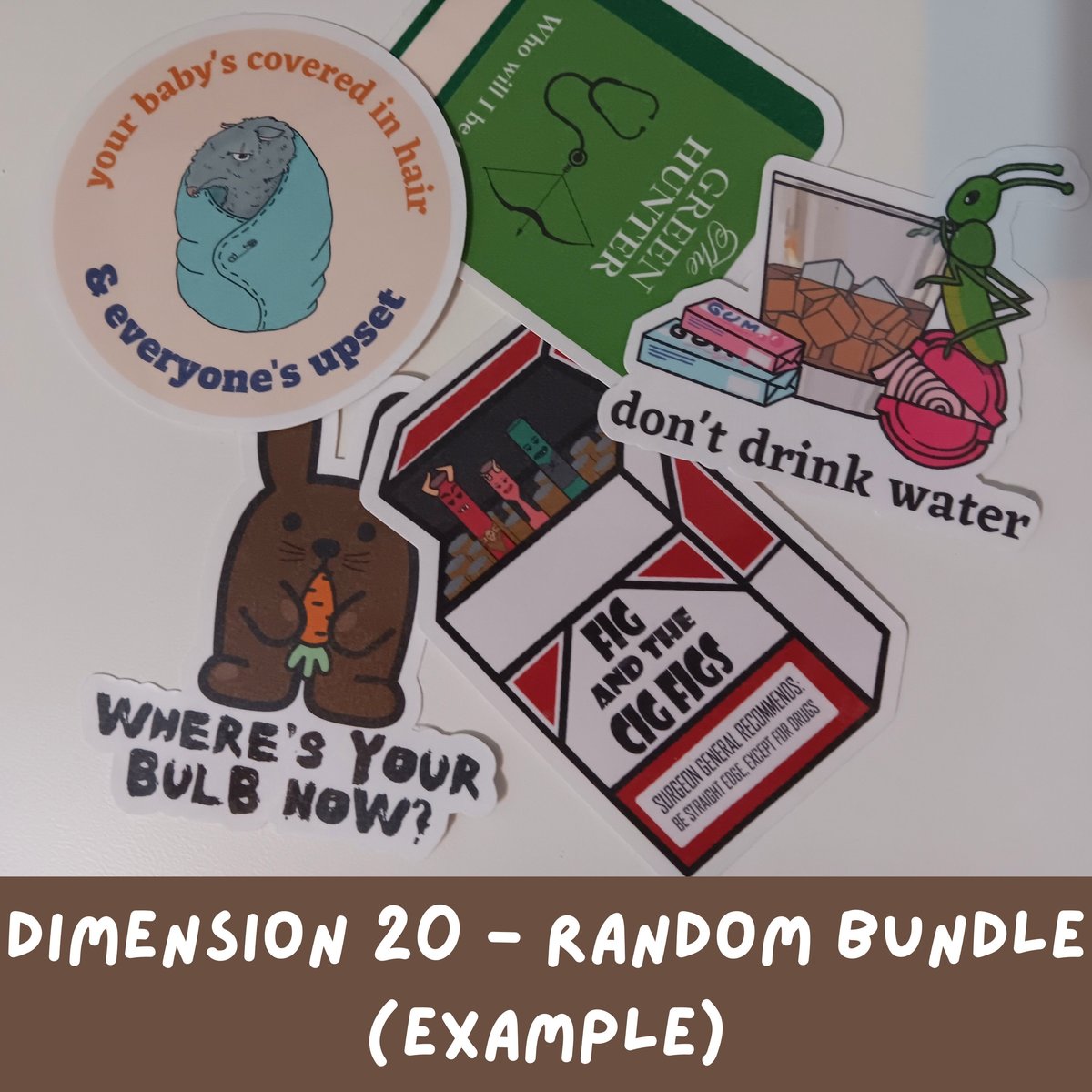 randomized oops sticker bundle, randomized sticker bundle, oops sticker bundle, grab bag, mystery sticker bundle, dnd sticker bundle